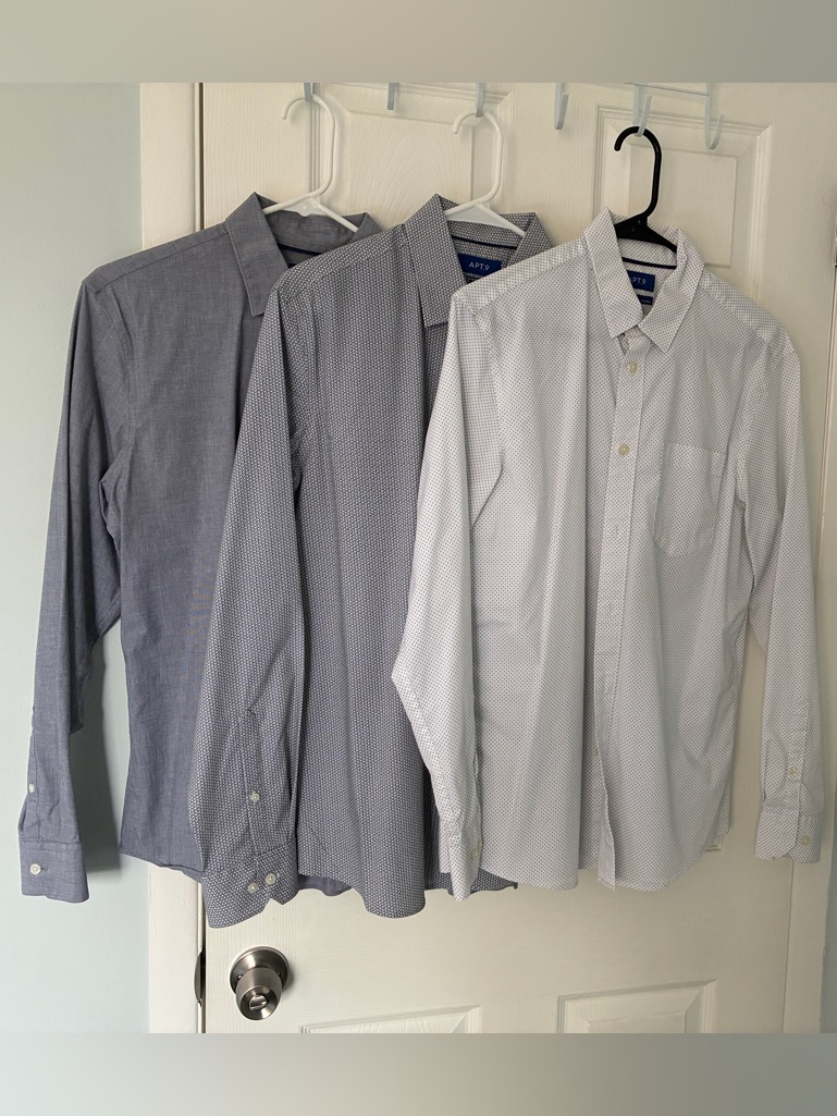 3 Men’s Dress Shirts 3 Button Down Dress Shirts Sz M